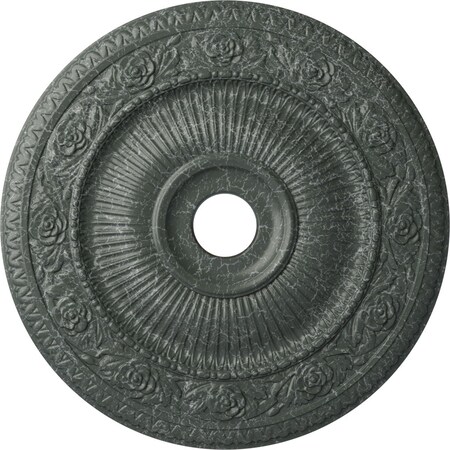 Ekena Millwork Logan Ceiling Medallion (Canopies up to 6 1/8"), 24 1/4"OD x 3 7/8"ID x 2"P, Athenian Green Crackle CM24LO1AGC